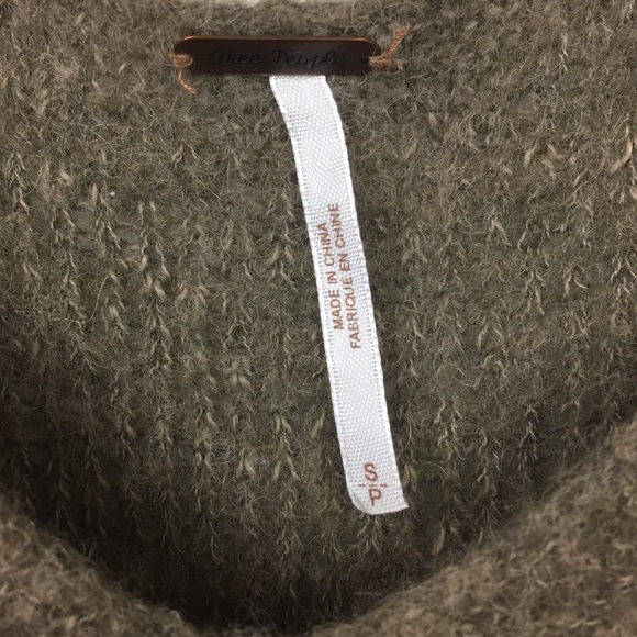 Free People Light Brown V Neck Sweater Tunic Small - Picture 5 of 8